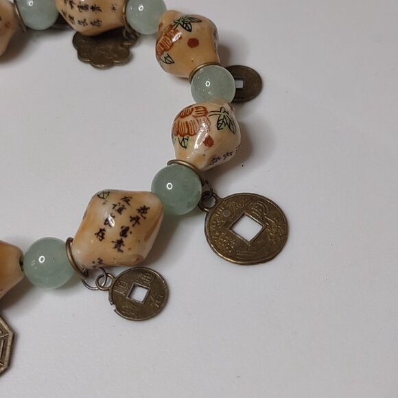 8 Inch Faux Coin Stretch Bracelet - Picture 6 of 10